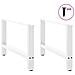 Gambe Per Tavolino Bianco 2 Pz 70x(42-43) Cm Acciaio - Foto miniatura 3