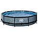 Piscina Fuori Terra - In Giro - 360x360x76 Cm - Grigio - Include Accessori Coordinati Cb93 - Foto miniatura 3