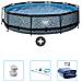 Piscina Fuori Terra - In Giro - 360x360x76 Cm - Grigio - Include Accessori Coordinati Cb93 - Foto miniatura 1