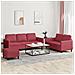 Set di Divani 3 pz con Cuscini Rosso Vino in Similpelle - Foto miniatura 2
