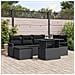 Set di divani da giardino  7 pezzi con cuscini in rattan polietilene nero, Divano giardino  2 posti con cuscini in rattan polietilene nero - Foto miniatura 5