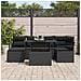 Set di divani da giardino  7 pezzi con cuscini in rattan polietilene nero, Divano giardino  2 posti con cuscini in rattan polietilene nero - Foto miniatura 10