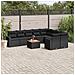 Set Divani da Giardino 10pz con Cuscini in Polyrattan Nero - Foto miniatura 2