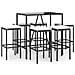 Set Bar da Giardino 7 pz con Cuscini in Polyrattan Nero - Foto miniatura 1