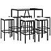Set Bar da Giardino 7 pz con Cuscini in Polyrattan Nero - Foto miniatura 3