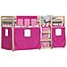 Letto a Castello senza Materasso Rosa 90x200 cm Legno di Pino - Foto miniatura 3