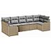 Set Divano da Giardino 7 pcs beige e grigio chiaro Poly Rattan - Foto miniatura 1