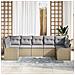 Set Divano da Giardino 7 pcs beige e grigio chiaro Poly Rattan - Foto miniatura 3