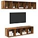 Set mobile TV 4 pcs Legno vecchio 37 x 37 x 142.5 cm - Foto miniatura 3