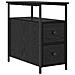 Armadio da Notte con cassetto 2 pcs Rovere nero 30 x 60 x 60 cm - Foto miniatura 5