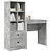 Scrivania con Spazio di Archiviazione 2 pcs Grigio cemento - Foto miniatura 3