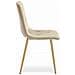 Sedia TYRA in velluto beige chiaro con gambe color legno x2 - Foto miniatura 6