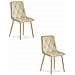 Sedia TYRA in velluto beige chiaro con gambe color legno x2 - Foto miniatura 1