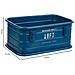 Cestino Rettangolare In Metallo Stampato Blu 32x21x14 - Foto miniatura 4