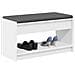 Panca per ingresso con cuscino Bianco 83 x 38 x 45 cm - Foto miniatura 3