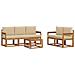 Set di divani da esterno con cuscino 6 pcs Naturale e Beige - Foto miniatura 1