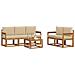 Set di divani da esterno con cuscino 6 pcs Naturale e Beige - Foto miniatura 3