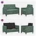 Set di Divani con Storage 2 pz Verde Mare Poliestere - Foto miniatura 8