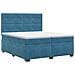 Letto box spring con materasso Blu 200 x 200 cm Velluto - Foto miniatura 1