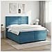 Letto box spring con materasso Blu 200 x 200 cm Velluto - Foto miniatura 2