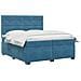 Letto box spring con materasso Blu 200 x 200 cm Velluto - Foto miniatura 3