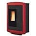 Stufa a Pellet Souvenir Lux Rivestimento in Acciaio Verniciato Top In Maiolica potenza Termica Nominale 10.2 KW Colore Bordeaux - Foto miniatura 5