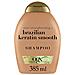 Ogx Shampoo, Capelli Lisci, Cheratina Brasiliana, Ever Raddrizzatura, Olio Di Cocco, Olio Di Avocado Burro Di Cacao, 385 Ml - Foto miniatura 1