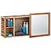 10020642 Mensola Per Bagno Con Specchio Noce Marrone 17x80x30 Cm - Foto miniatura 1