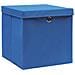Contenitori con Coperchio 10 pz 28x28x28 cm Blu - Foto miniatura 3