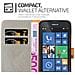 Custodia Compatibile Con Nokia Lumia 520 In Marrone Cappuccino - Coperchio Protettiva Con Chiusura Magnetica, Funzione Stand E Tasca Per Le Carte - Foto miniatura 3