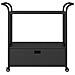 Carrello Da Bar Con Cassetto Nero 100x45x97 Cm In Polyrattan - Foto miniatura 3
