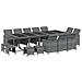 Set Da Pranzo Per Giardino 15 Pz Con Cuscini Polyrattan Grigio - Foto miniatura 3
