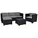 Salotto Da Giardino: Divano Angolare 4 Posti, Poltrona E Tavolino In Resina Stampata Antracite - Manhattan - Foto miniatura 2