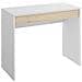 Scrivania Forato, Scrittoio Ufficio Salvaspazio Multiuso, Tavolo Da Studio Lineare Con 1 Cassetto, 90x50h74 Cm, Bianco E Rovere - Foto miniatura 2