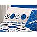 Completo Lenzuola Linea Pensieri Delicati 100% Cotone Disegno Calcio Matrimoniale Blu - Foto miniatura 3