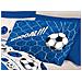 Completo Lenzuola Linea Pensieri Delicati 100% Cotone Disegno Calcio Matrimoniale Blu - Foto miniatura 5