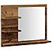 Armadietto A Specchio Da Bagno Rovere Artigianale 60x10,5x45 Cm - Foto miniatura 2