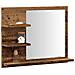Armadietto A Specchio Da Bagno Rovere Artigianale 60x10,5x45 Cm - Foto miniatura 1