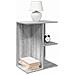 Comodino Grigio Sonoma 46,5x29x61 Cm In Legno Multistrato - Foto miniatura 1
