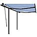 Lusso Casadino -  Tenda Da Sole Retrattile Automatica Con Pali 3x2,5m Blu/ Bianca - Foto miniatura 1