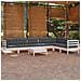 Lusso Casadino -  Set Divani Da Giardino 8 Pz Con Cuscini Bianchi Legno Di Pino - Foto miniatura 8