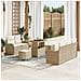Set di divani da giardino 8 pezzi con cuscini Beige Polyrattan Acacia, Divano da giardino 2 posti con cuscini Beige Polyrattan, Set da pranzo da giardino 3 pezzi con cuscini Beige Polyrattan Acacia - Foto miniatura 2