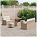 Set di divani da giardino 8 pezzi con cuscini Beige Polyrattan Acacia, Divano da giardino 2 posti con cuscini Beige Polyrattan, Set da pranzo da giardino 3 pezzi con cuscini Beige Polyrattan Acacia - Foto miniatura 3