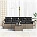 Set Divano da Giardino a 5 Pezzi con Cuscini Grigio Polyrattan - Foto miniatura 3