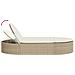Lettino Prendisole con Cuscini Beige in Polyrattan - Foto miniatura 6