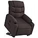 Poltrona Alzapersona Reclinante Elettrica Marrone Scuro Tessuto - Foto miniatura 3