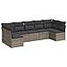 Set Divani da Giardino 7 pz con Cuscini Grigio in Polyrattan - Foto miniatura 1