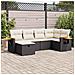 Set Divano da Giardino 6 pz con Cuscini Nero in Polyrattan - Foto miniatura 2