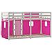 Letto a Castello senza Materasso Rosa 90x200 cm Legno di Pino - Foto miniatura 7