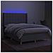 Letto a Molle Materasso e LED Grigio Chiaro 140x190 cm Tessuto - Foto miniatura 3